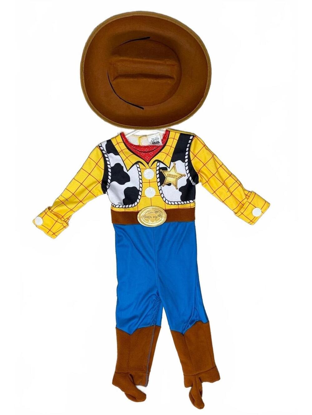 Disney Pixar Toy Story Woody Costume Kids Small S Jumpsuit Hat Sheriff Cowboy